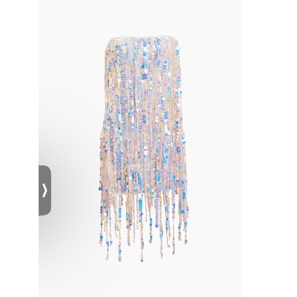 RETROFETE Shira Sequin Fringe Crochet Dress - Optic White / XS/S NWT - Picture 4 of 9